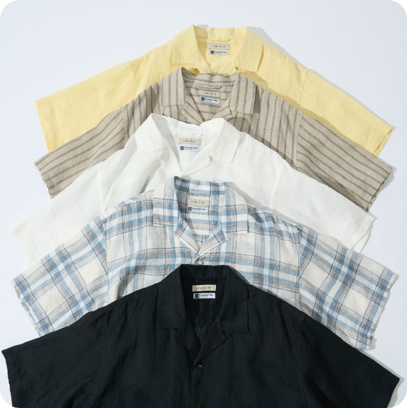 ヨーロッパリネン半袖シャツ