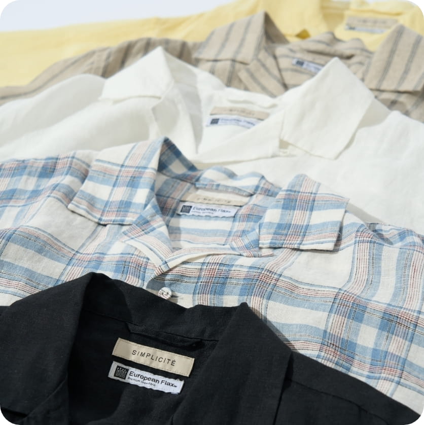 ヨーロッパリネン半袖シャツ