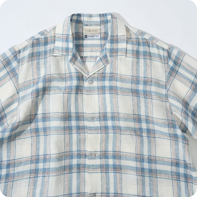 ヨーロッパリネン半袖シャツ