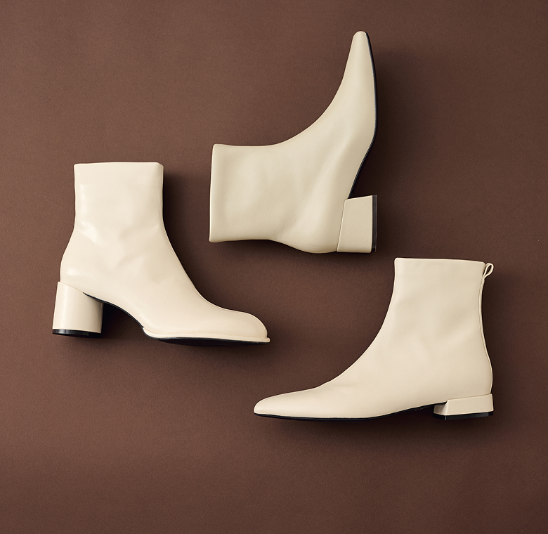 leather square softfit shortboots